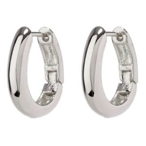 Luv AJ Shiny Silver Hoops